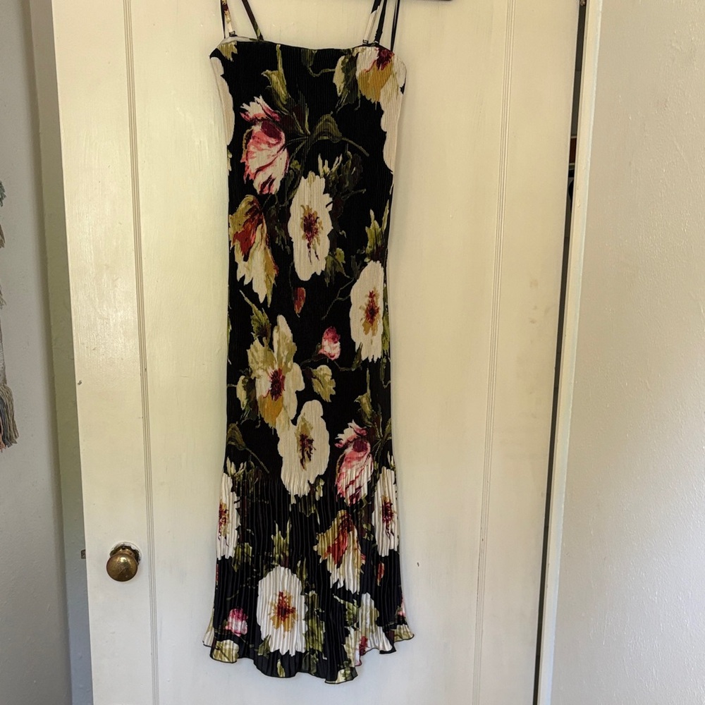 Abercrombie & Fitch Black Dress with White and Pink Floral Print
